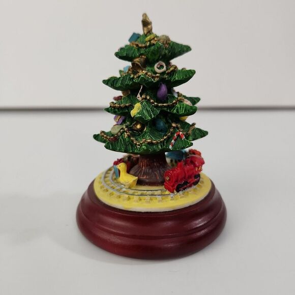 Vintage RARE Enesco Music Box Ceramic Christmas Small Traditional Tree - Picture 2 of 7